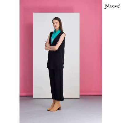 Áo khoác blazer nữ đen cotpo Maxivic M092309A
