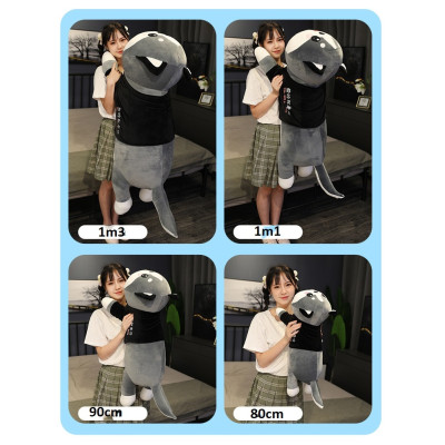 Thú nhồi bông mèo xám mặc áo - Size từ 65cm đến 100cm - Quà tặng mèo xám mặc áo nhồi bông dễ thương - Gối ôm mềm mịn cho bé