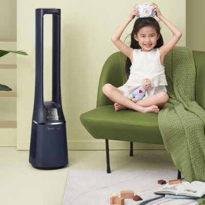Quạt Không Cánh Midea AMS150E-TM Nhận Diện Điều Khiển Gió AI Tự Động  Độ Gió, Lọc Ion Khử Trùng SPI Và Làm Sạch Không Khí, Góc Quay 60 Độ, Kết Nối App - Hàng Nhập Khẩu