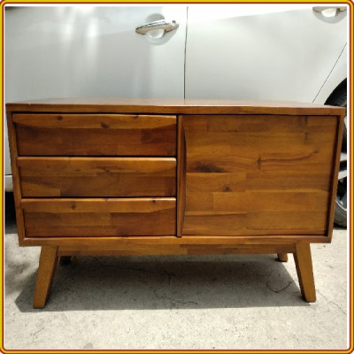 Kệ tivi kèm ngăn kéo cánh mở Tundo màu nâu 120 x 40 x 50 cm