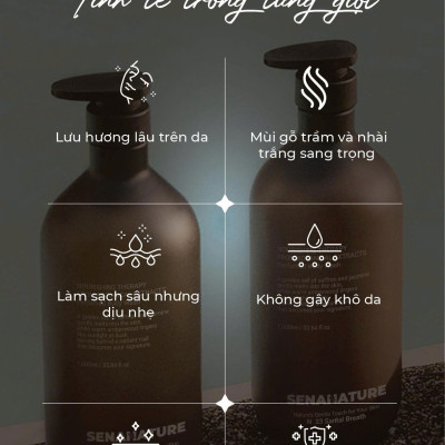(Tặng 3 nạ) Sữa tắm nước hoa SENANATURE NOURISHING THERAPY FROM BOTANICAL EXTRACTS Perfumed Body Wash 1000ml