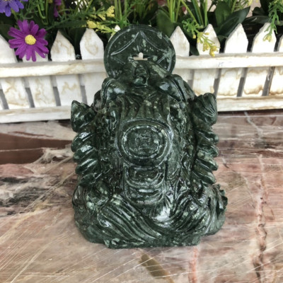 Tượng Cóc Ba Chân, Thiềm Thừ phong thủy chiêu tài lộc đá ngọc Ấn Độ - Dài 12 cm