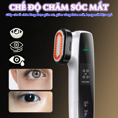 Máy Massage Mặt Và Nâng Cơ Mặt Nikio NK-128 - Công Nghệ Điện Di RF và EMS, Photon Xanh và Đỏ Chườm Nóng Và Lạnh - Hỗ Trợ Đẩy Tinh Chất, Giảm Nếp Nhăn, Tăng Sinh Collagen, Trẻ Hóa Da