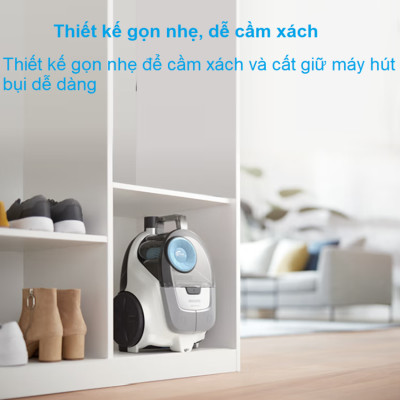 HÀNG NHẬP KHẨU - Máy hút bụi không túi Philips XB2023/81, Serial 2000, công suất 1500W