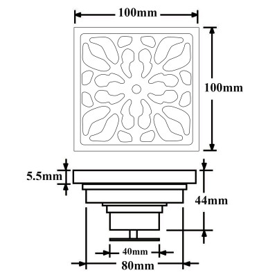 Phễu thu sàn - thoát sàn chống hôi Inox SUS 304, 10cm x 10cm Eurolife EL-HG06 (Trắng bạc)