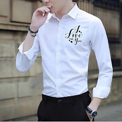 Áo Sơ Mi In Hình " Love Trái Tim " Unisex Nam Nữ Sang Trọng Mẫu Mới 2025. ( GIÁ 1 ÁO ) Menswear Kate