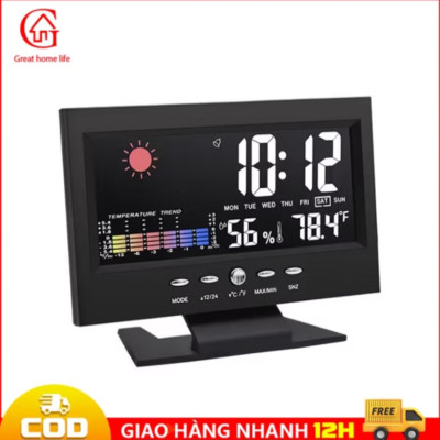 ĐỒNG HỒ LED ĐỂ BÀN TRANG TRÍ XEM GIỜ BÁO THỜI TIẾT NHIỆT ĐỘ NGÀY THÁNG NĂM THỨ ĐA NĂNG