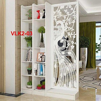 Vách Ngăn Bình Phong Họa Tiết Hiện Đại ( 1 Vách 2 Kệ) - Nội thất lắp ráp 