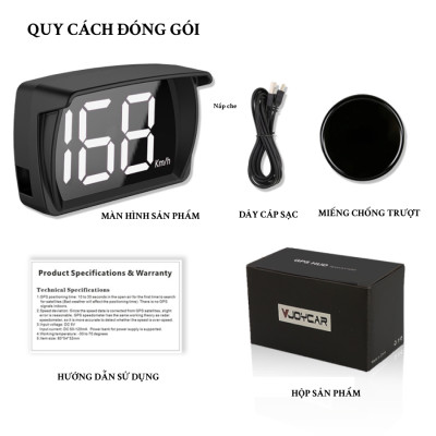 Bộ Hiển Thị Tốc Độ HUD G20 Sử Dụng GPS | Bộ Hiển Thị Tốc Độ Sử Dụng GPS Cắm Cổng USB Tiện Dụng, Dễ Lắp Đặt, Dùng Được Cho Đa Dạng Loại Xe