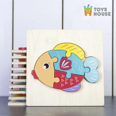 Đồ chơi ghép hình gỗ 3D thông minh Toyshouse - cho bé từ 6 tháng tuổi - hàng chính hãng