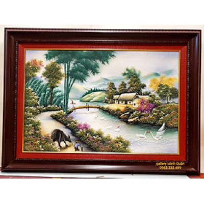 TRANH ĐÁ TỰ NHIÊN - LÀNG QUÊ ,CHỢ QUÊ