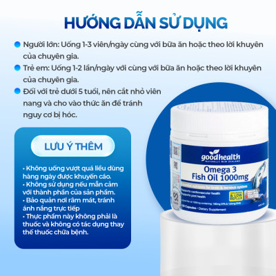 Combo 2 Hộp Dầu Cá Goodhealth Omega 3 Fish Oil 1000mg 150 Viên - Bổ Não - Tăng Trí Nhớ - Mắt Tinh - Chính Hãng Từ New Zealand