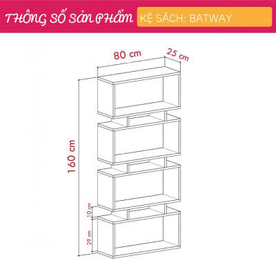 Giá sách gỗ công nghiệp tiện dụng SMLIFE Batway