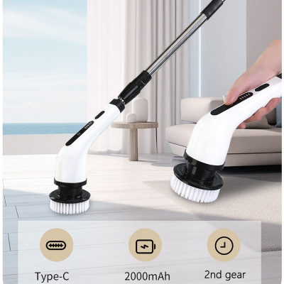 Xiaomi USB Máy cọ rửa nhà cửa cầm tay đa năng , bàn chải vệ sinh đầu xoay 360 với 7 đầu thay thế Bàn chải vệ sinh cầm tay