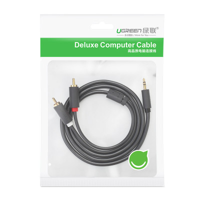 Dây chuyển đổi 3.5mm ra 2RCA (HOA SEN) Dài 3m UGREEN AV102 10512 - Hàng chính hãng