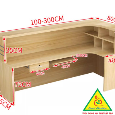 QUẦY LỄ TÂN, QUẦY TIẾP TÂN, QUẦY TÍNH TIỀN, QUẦY THU NGÂN QTT421- Nội thất lắp ráp Viễn Đông Adv