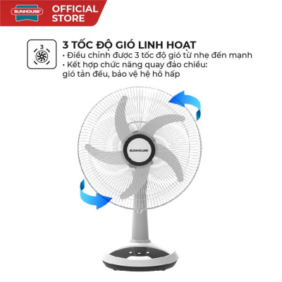 Quạt sạc SUNHOUSE SHD7223 - Hàng chính hãng