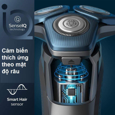Máy cạo râu khô và ướt cao cấp thương hiệu Philips SkinIQ S5831/01 và S5832/01 45 lưỡi cắt SteelPrecision tự mài - Hàng Chính Hãng