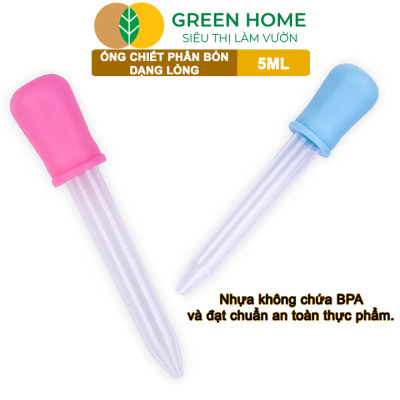 Ống Pipet GreenHome, 5ml, D15cm, Chiết Phân Bón Dạng Nước, Có Vạch Định Lượng, Đa Năng, Tiện Dụng