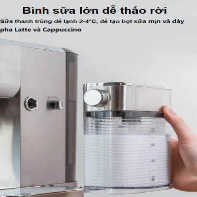 Máy pha cà phê Espresso bán tự động Espresso, Latte, Cappuccino thương hiệu Mỹ cao cấp HiBREW H13A - Hàng Nhập Khẩu