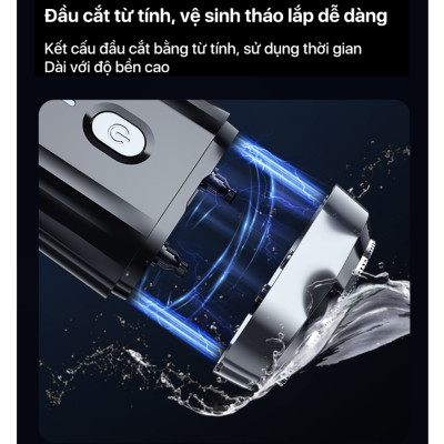 Máy cạo râu Enchen Mini 6, lưỡi dao kép tự mài siêu mỏng, chống nước IPX7 cạo khô và ước, pin trâu - Hàng chính hãng
