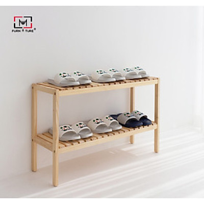 KỆ ĐỰNG GIÀY GỖ 2 TẦNG HÀN QUỐC MÀU GỖ TỰ NHIÊN - BENCH 2F NATURAL SIZE M