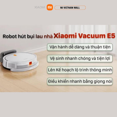 Robot Hút Bụi Lau Nhà Xiaomi Robot Vacuum E5 Black - Hàng Chính Hãng