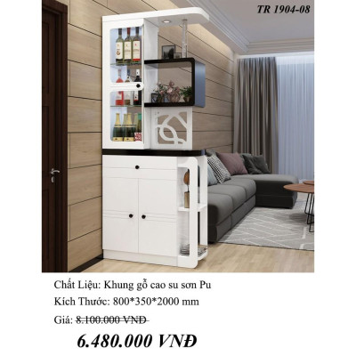 Tủ Vách Ngăn Gỗ MDF Nhập Khẩu Juno Sofa HHP-TVN1904-08 Cao Cấp