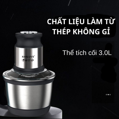 Máy xay thịt đa năng SOKANY SK-7027 dung tích 3L, công suất cao 800W xay nhuyễn mọi thực phẩm, dễ dàng vệ sinh - HÀNG CHÍNH HÃNG