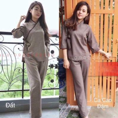 ĐỒ LAM ĐI CHÙA  Mẫu Nhật Nơ Không Thêu
