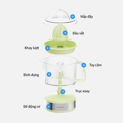 Máy Vắt Cam LocknLock Citrus Juicer EJJ244 40W 700ml, Hàng Chính Hãng, Xoay Ép Hai Chiều - JoyMall