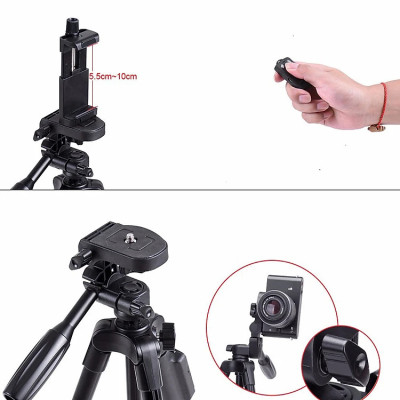Chân đế tripod dùng cho điện thoại và máy ảnh 6218 -  Có Remote chụp ảnh và túi đựng tiện lợi - Hàng chính hãng