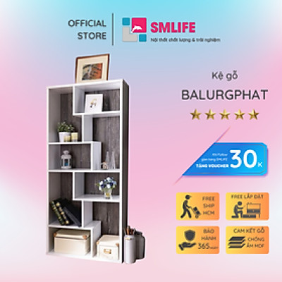 Giá sách trang trí thiết kế hiện đại làm bằng gỗ MDF SMLIFE Balurgphat