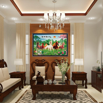 d801 01 Tranh kính bát mã phi nước đại ( được chọn mẫu)