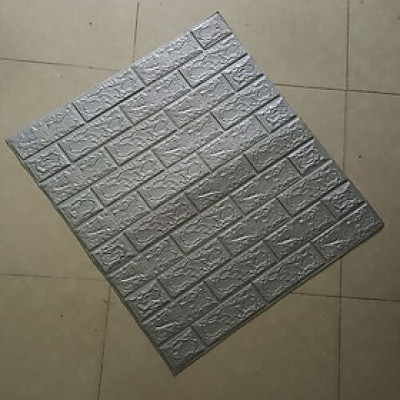Bộ 5 Tấm Xốp Dán Tường 3D Giả Gạch Xám 70cmx77cm