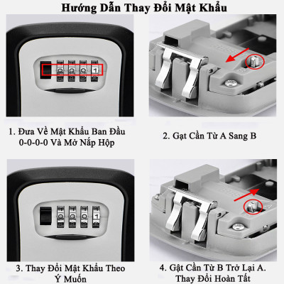 Hộp Khoá LockBox KUNBE Đựng Chìa Khóa Treo Tường Cho Homestay