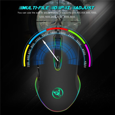 Chuột LED Gaming RGB 200-4800 DPI S500 - Hàng Nhập Khẩu