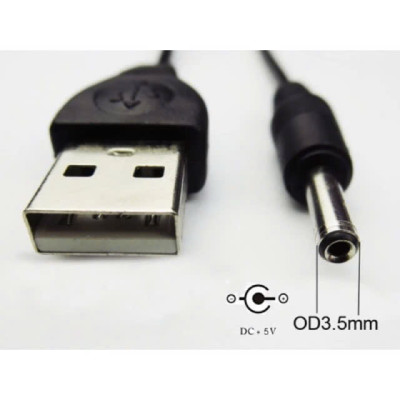 Dây Cáp Chuyển USB 5V to DC Jack 3.5*1.35mm Cho Quạt Sạc, Đèn Sạc, Đèn LED, Đài - Hàng Chính Hãng 