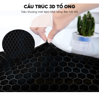 Đệm ngồi 3D Silicon thoáng khí Ema thế hệ 2, Giảm áp lực lên mông, giảm đau mông, ê mông