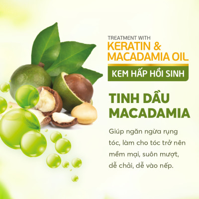 Kem Hấp Hồi Sinh Keratin & Macadamia Oil Ngừa Rụng Tóc M.PROS 300ml
