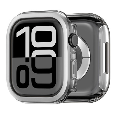 Ốp Case PC Trong Suốt Viền Màu cho Apple Watch Series 10 Size 42mm/46mm - Hàng Chính Hãng
