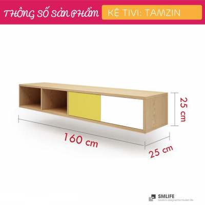 Kệ tivi treo tường phòng khách phong cách tối giản SMLIFE Tamzin