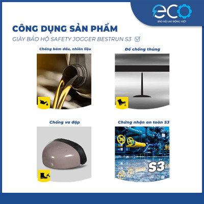 Giày bảo hộ Bestrun S3 cổ thấp chống trơn trượt, chống đinh, chống dầu, chống va đập form thể thao