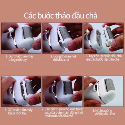 ( Tặng bộ phụ kiện 10 món) Máy chà máy tẩy da chết chân vết chai da khô toàn tự động đèn led, ,Mịn Màng Cho Từng Bước Đi Cao Cấp