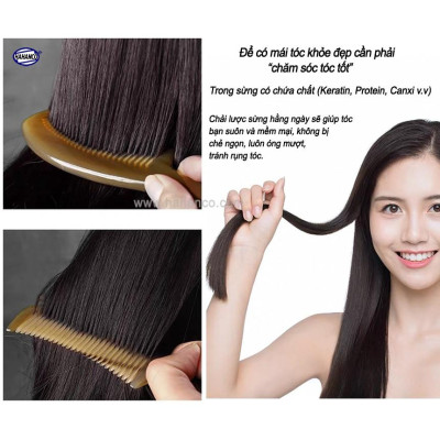 Lược sừng chuôi trơn cao cấp xuất Nhật mẫu 2020 ️ đơn 