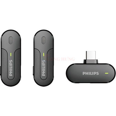 Micro không dây Wireless Lavalier Philips 2 Micro DLM9002 - Type-C - Hàng chính hãng