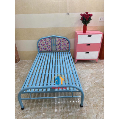 Giường sắt 80cmx2m giá rẻ màu xanh