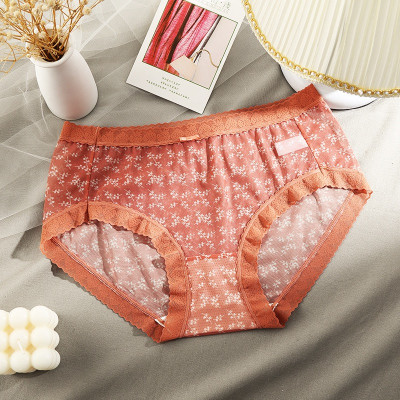 Combo 5 Quần Lót Nữ Voan Hoa Nhí Vintage – Lưng Cao, Big Size 2354