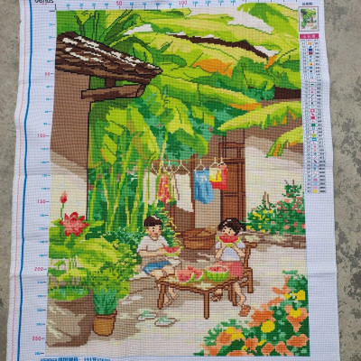 Tranh thêu kín Hạnh phúc bình yên vs8068, kích thước 50 x 68 cm
