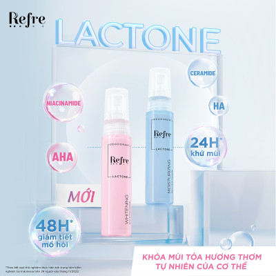 Xịt khử mùi, khóa mùi tỏa hương thơm tự nhiên cơ thể Refre Lactone Moisturizing 30ml